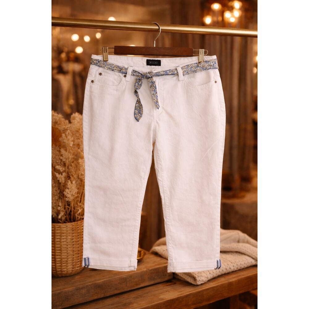 YMI Royalty Slimmer By YMI Indie VSCO Summer White Crop Capri Jeans